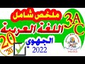 شرح ملخص شامل لدروس اللغة العربية الدورة الثانية الثالثة إعدادي استعدادا للجهوي