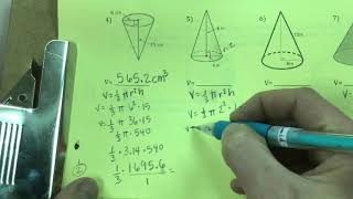 Volume of a cone