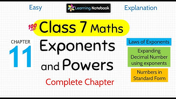 Class 7 Maths Exponents and Powers | Class 7 maths chapter 11 exponents and powers