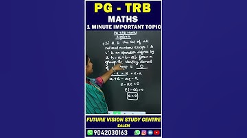 PG TRB - MATHS - 1 MINUTE IMPORTANT TOPICS