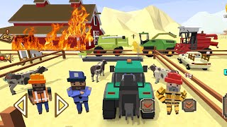 Blocky Farm & Racing Update - A strong fire broke out in the animal barn Android / Ios GamePlay screenshot 4