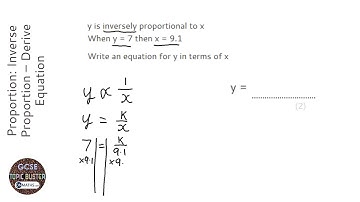 Proportion: Inverse Proportion – Derive Equation (Grade 6) - OnMaths GCSE Maths Revision