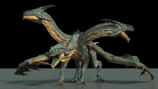 Three-headed Dragon Maya Rig - video demo