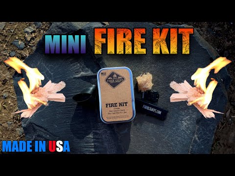 MINI FIRE KIT - FERRO ROD, WHISTLE & TINDER (POCKET SURVIVAL TIN)