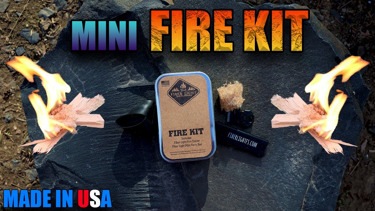 MINI FIRE KIT - FERRO ROD, WHISTLE & TINDER (POCKET SURVIVAL TIN)