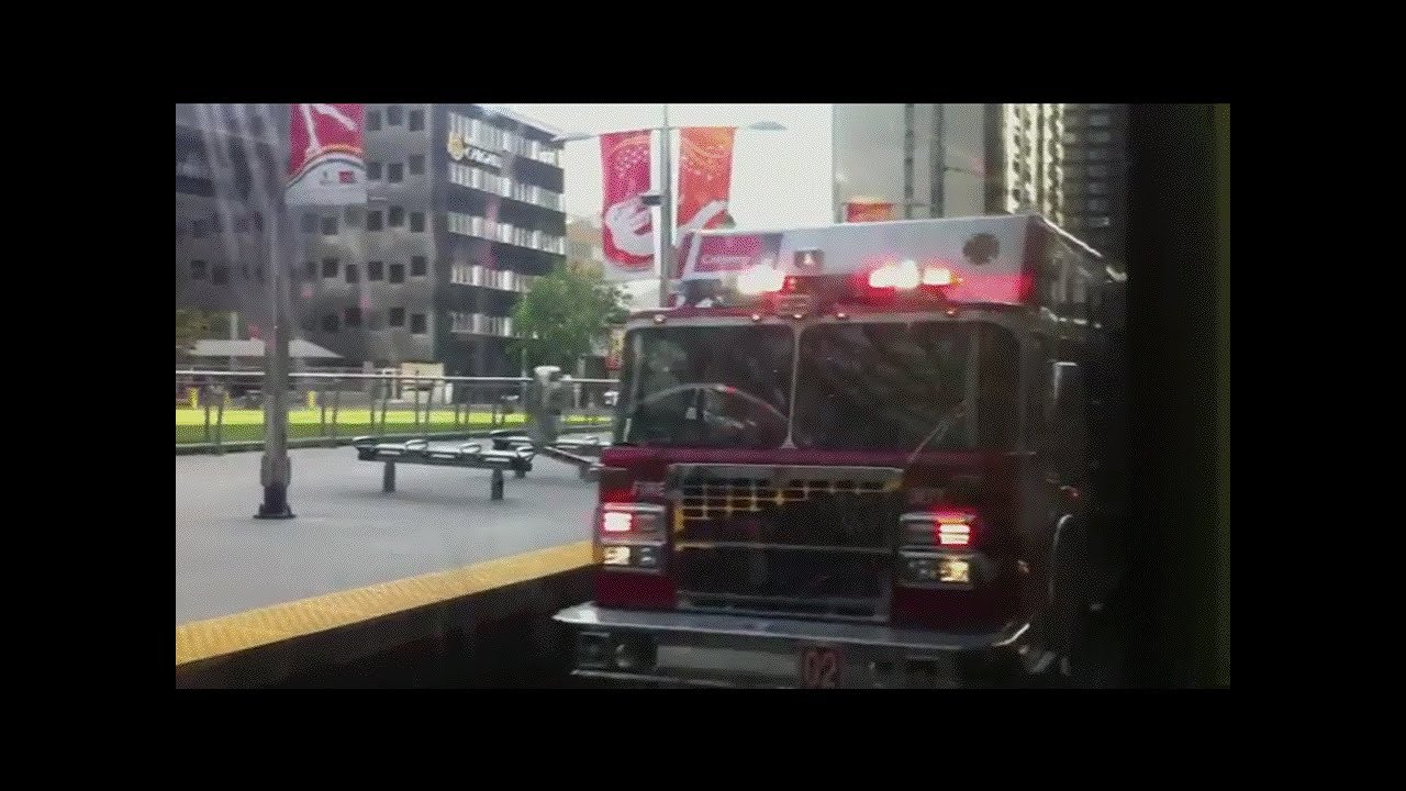 Fire Truck Responding on CTrain Tracks in Downtown Calgary YouTube