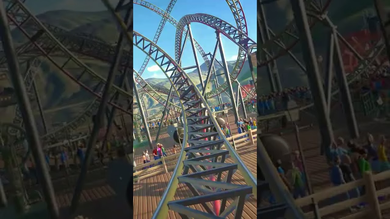 Fantasy Steampunk Infinity Roller Coaster Pier Pressure first launch 