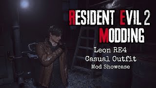 Resident Evil 2 Remake Modding: Leon RE4 Casual Outfit Mod Showcase