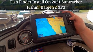 Installation of Fish Finder on 2021 Sun Tracker Fishin’ Barge 22 XP3 (Tri-toon)