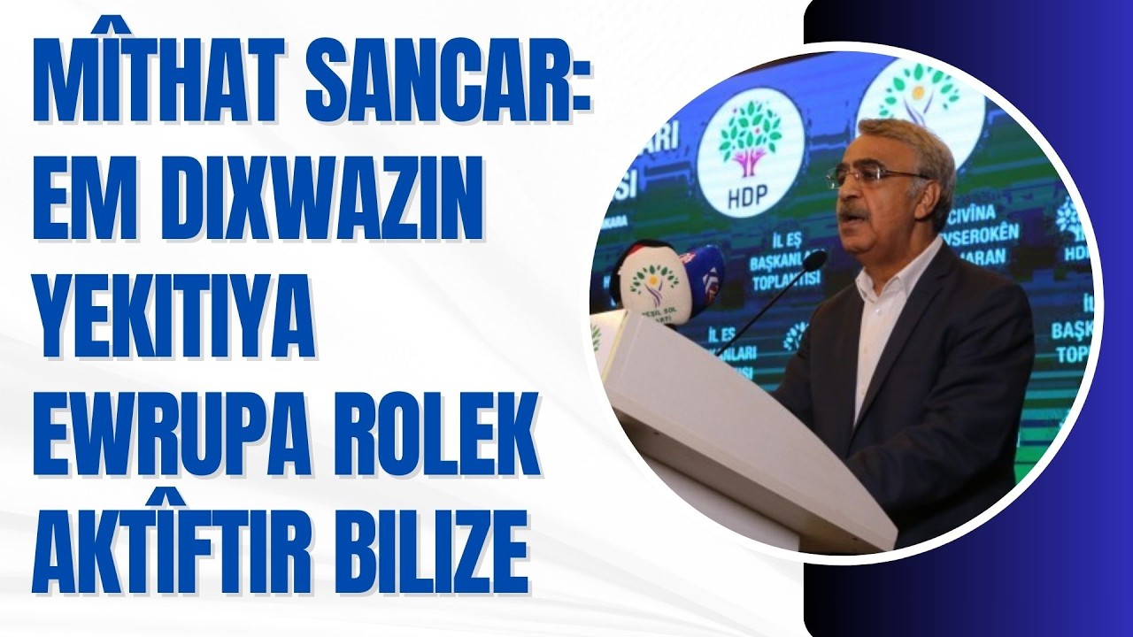 Mîthat Sancar: Em dixwazin Yekitiya Ewrupa rolek aktîftir bilize.