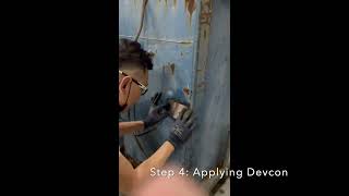 Metal Waste Container Repair With Devcon 10110