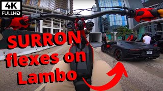 SURRON vs LAMBO // My first LAESK8 Rideout! // Surron Wheelie Vlog