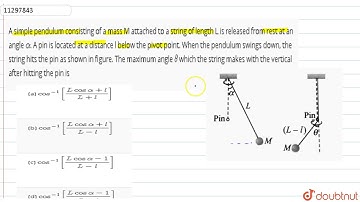 A simple pendulum consisting of a mass M attached to a string of length L is released from rest ...