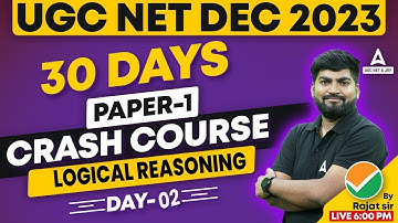UGC NET Paper 1 Logical Reasoning Preparation | UGC NET Reasoning Crash Course Day 2 By Rajat Sir