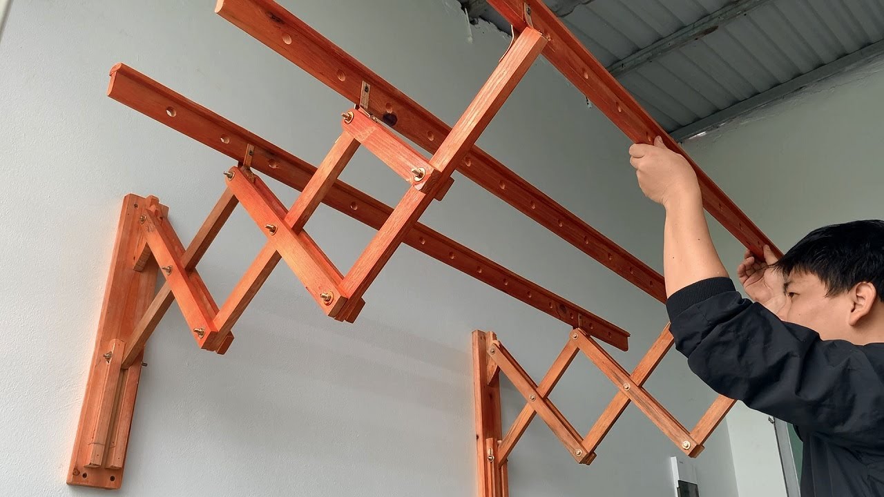 DIY Fold Down Drying Rack - Pine and Poplar