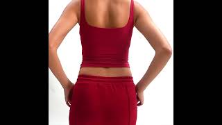 Hearuisavy Summer Women's Sports Bra Square Neck Tight Yoga Tank