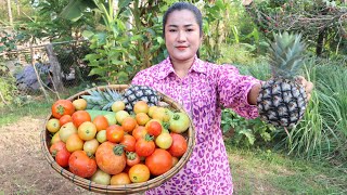 Pregnant mom collect vegetable for cooking - Yummy healthy sour fish soup - Countryside life TV