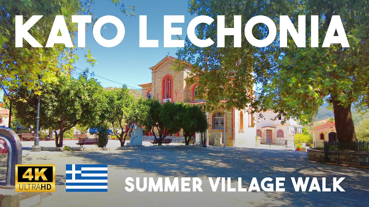 Kato Lechonia Pelion Greece 4K Summer Afternoon Walk - Village & Agios Georgios Church Walking Tour
