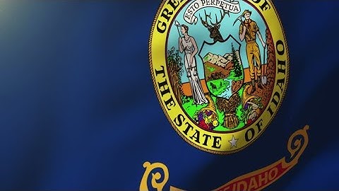 4K idaho flag waving in the wind. Looping sun rises style. Animation loop Stock video