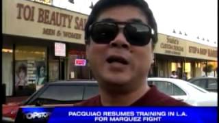 Pacquiao resumes US training for Marquez fight. UPDATE OCT 30 2012