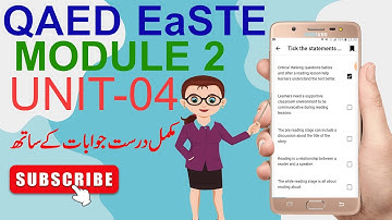 EaSTE QAED Training | Module 2 | Unit 4 Answers | Module 2 Unit 4 All Solution | Module 2 Unit 4