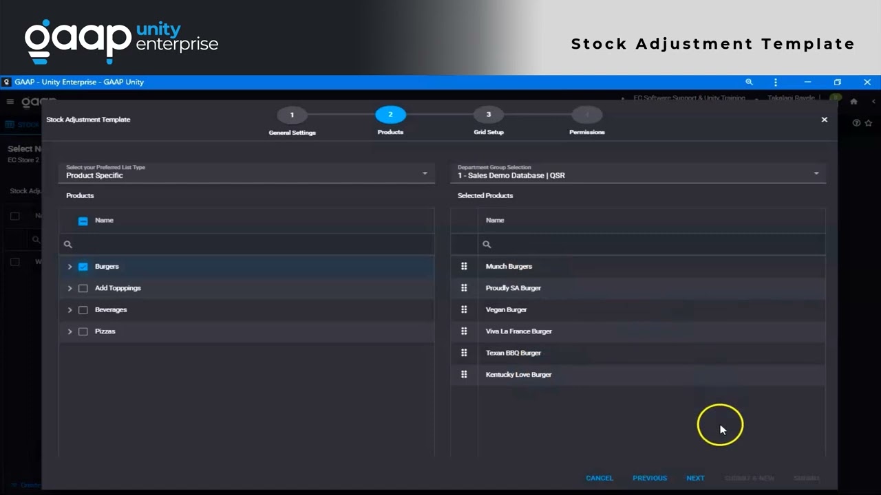 Unity - Stock Adjustment Template