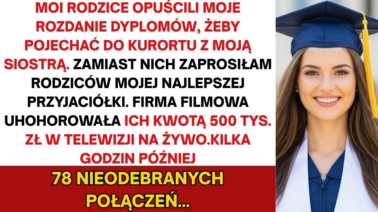 Moi rodzice opuścili moją maturę przez wyjazd siostry — co stało się na scenie, i zostawiło ich...