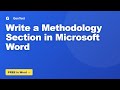 How to Write a Methodology Section in Microsoft Word #Shorts