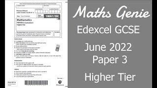 Edexcel GCSE Maths June 2022 3H Exam Paper Walkthrough screenshot 1