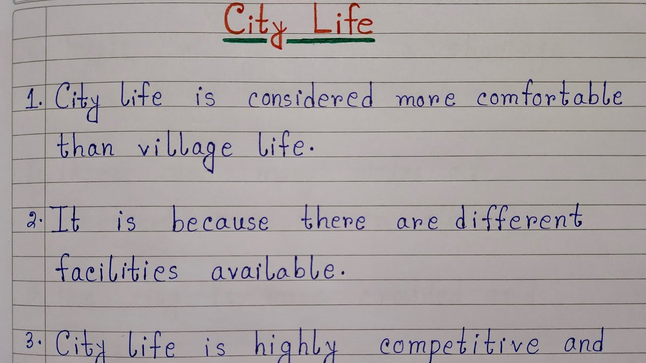 essay on city life for class 8