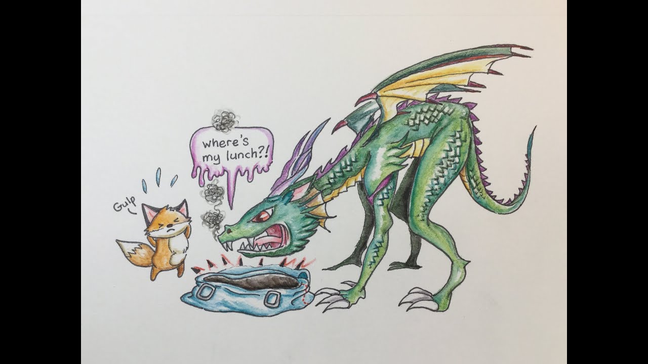 How To Draw Dragon And Fox Step By Step Easy Youtube