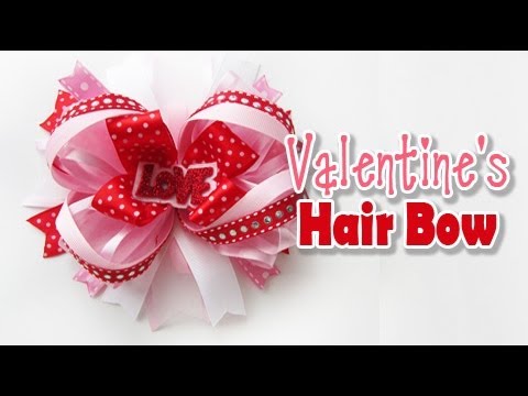 Valentines Stacked Boutique Hair Bow