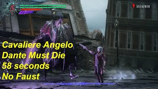 Devil May Cry 5 Dante vs Cavaliere Angelo(DMD/No Damage/No Faust) - 58 seconds Speedrun