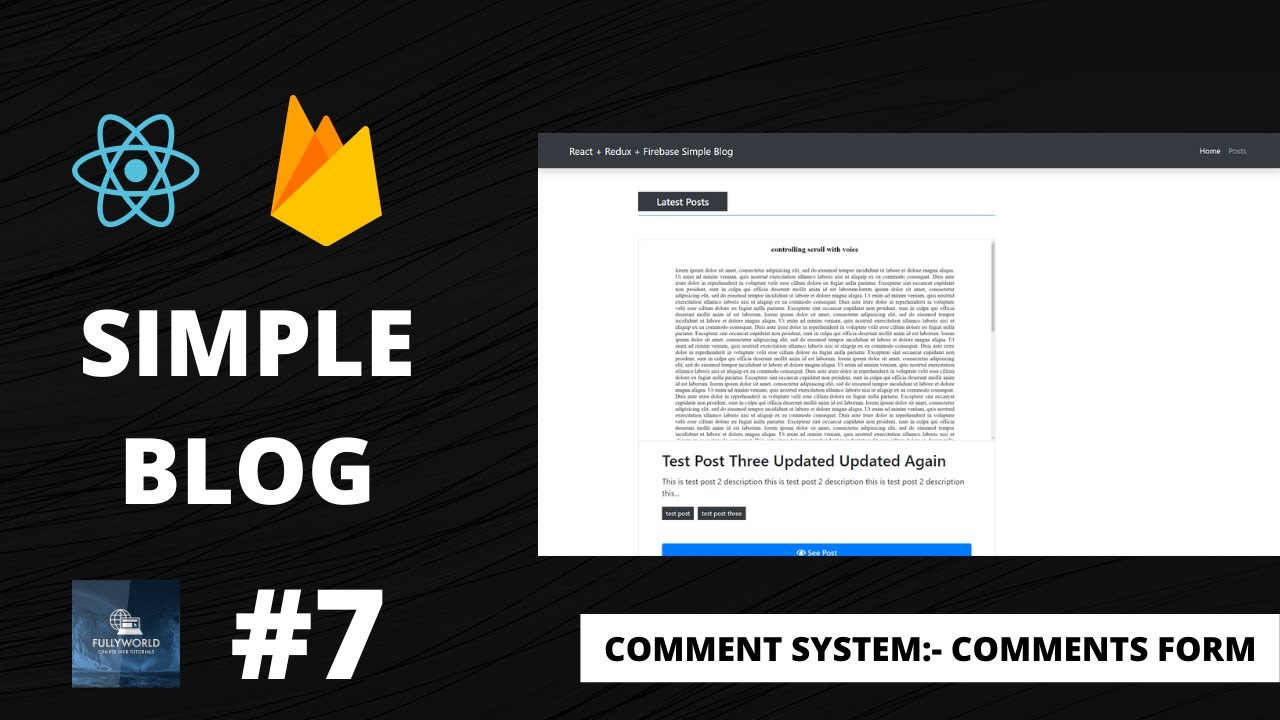 #7 Comments System:- Comments Form | React + Redux Firebase Simple Blog ...
