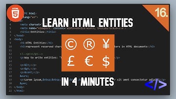 Learn HTML entities in 4 minutes ©️ | Code Dude