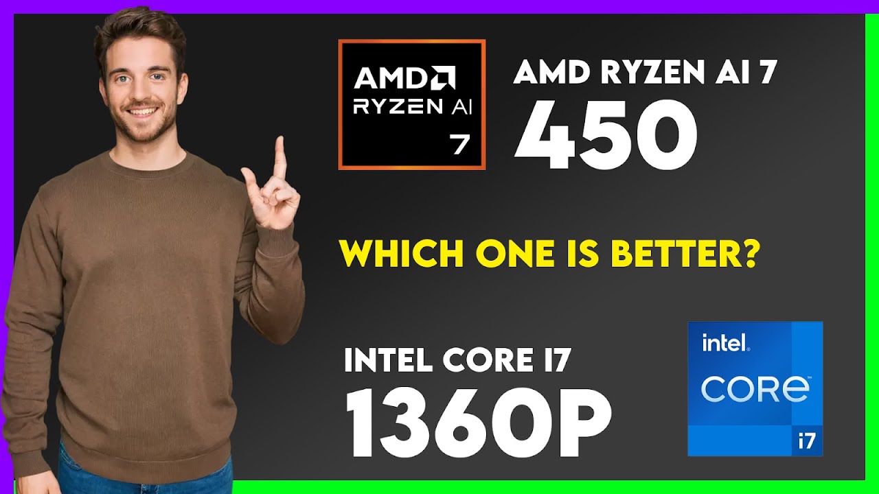 AMD Ryzen AI 7 450 vs Intel Core i7 1360P Comparison - YouTube
