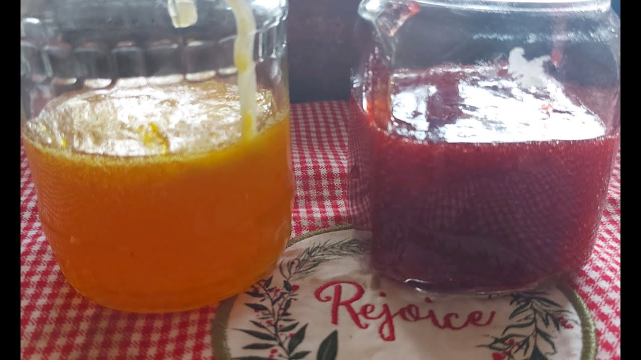 Orange & Strawberry Jam No added colour No artificial Preservatives with just 3 ingredients !!