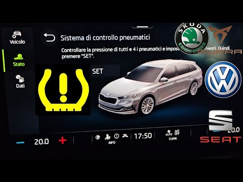 How to reset the tire pressure warning light on Skoda, VW, Cupra, Leon, and Audi.