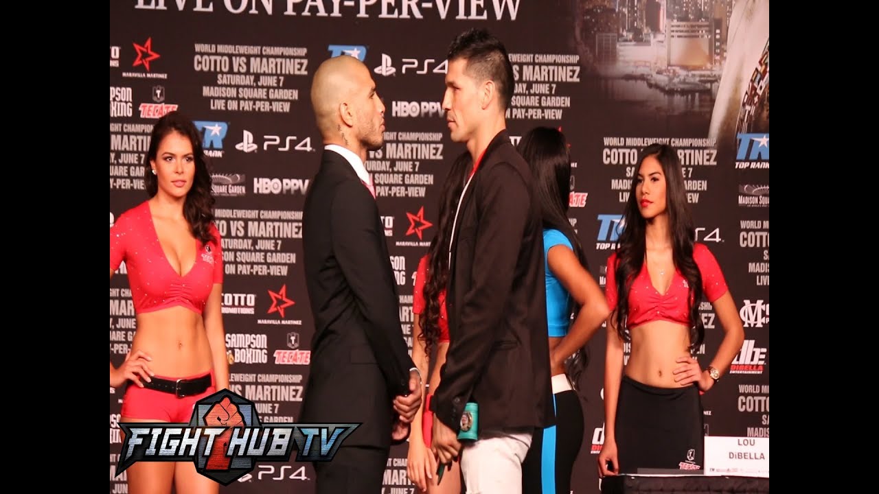 Cotto vs. Martinez final press conference & face off video