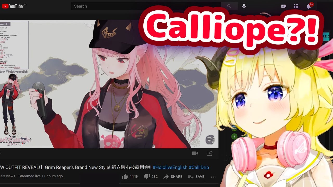Watame Reacts to Mori Calliope's New Costume【ENG Sub/Hololive】