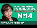 Лирика А.С. Пушкина (содержательный анализ произведений) | Лекция №14