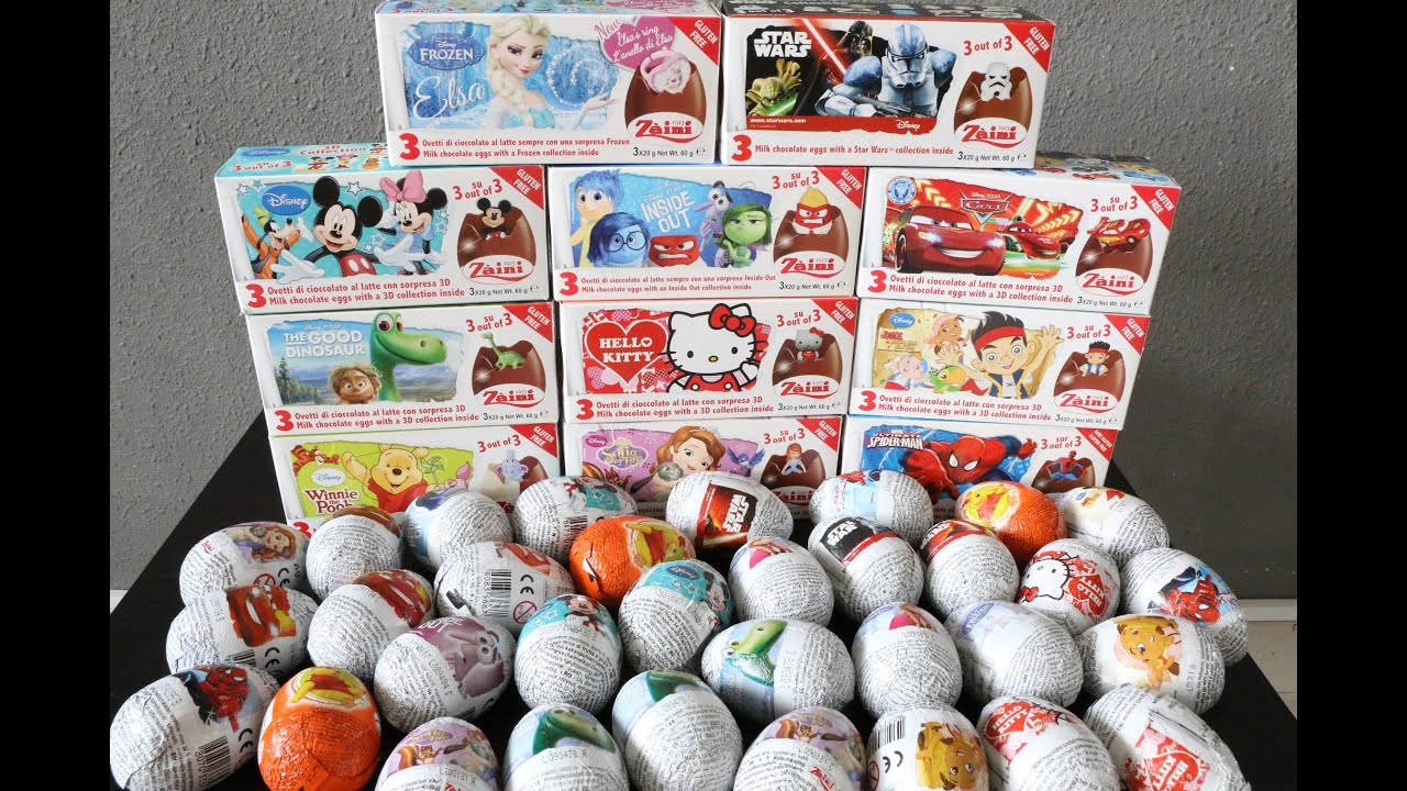 33 Zaini Chocolate Egg Surprise Disney Frozen Mickey Sofia Star Wars