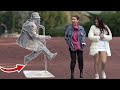 THE FLOATING HUMAN STATUE SCARY PRANK - Amazing Living Human Statue