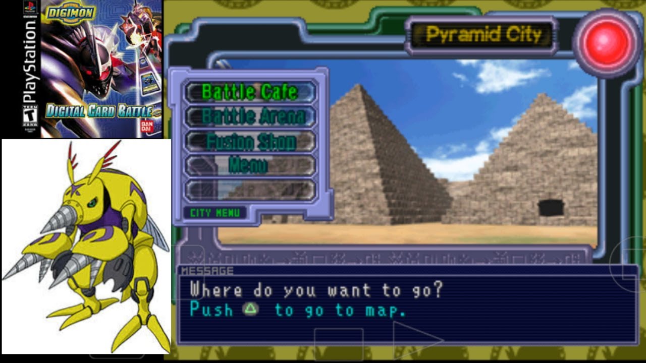 Part 7 Pyramid City - Digimon digital card battle ps1 - YouTube