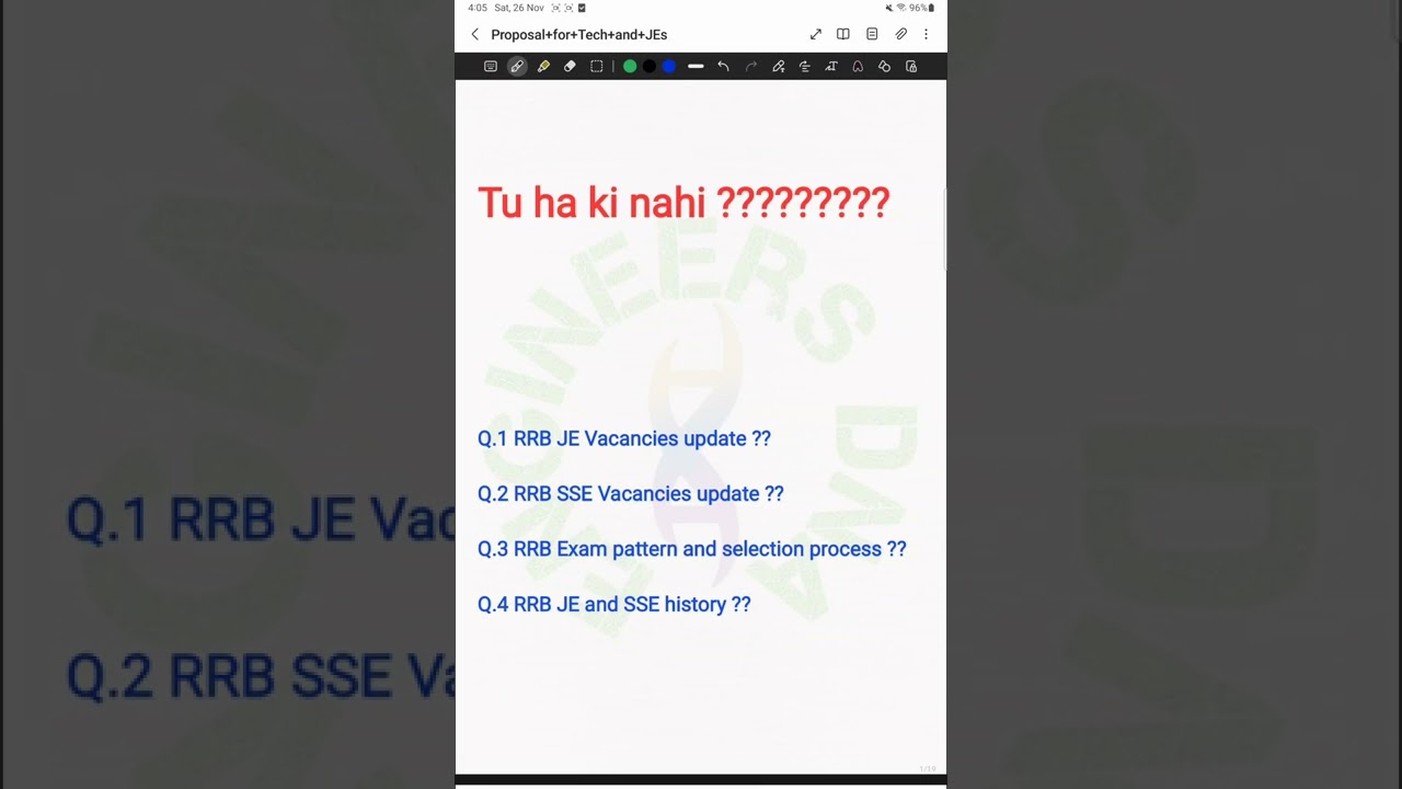 RRB Je and SSE Update ??