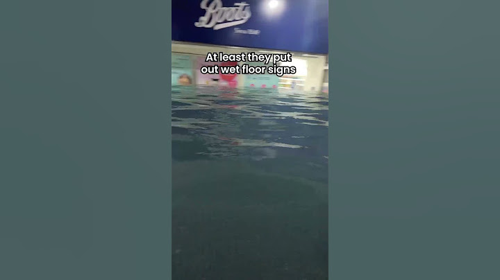 Wet floor signs in the flood