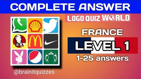 Logo Quiz World, France level 1 answers #logoquiz @brainitquiz