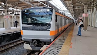 JR東日本中央快速線E233系T6編成各駅停車高尾行き国立駅到着(2023/8/21)