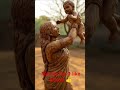 the woodencraft artist sculptor making statue of mother and baby #viral #shortvideo #youtubeshorts