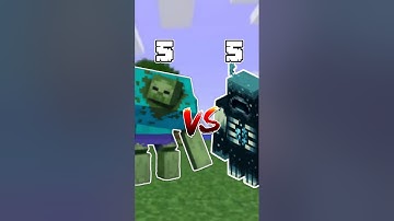 Mutant Zombie Vs Warden ? 5vs5 :) Mob Battle #minecraft #shorts #short